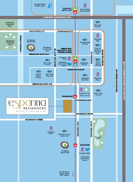 Esparina Residences EC Location Map